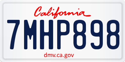 CA license plate 7MHP898