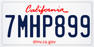 CA license plate 7MHP899