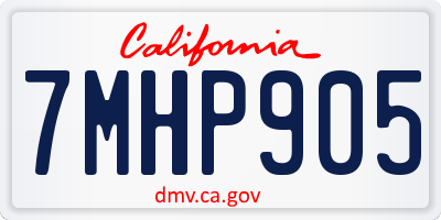 CA license plate 7MHP905
