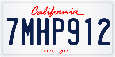 CA license plate 7MHP912