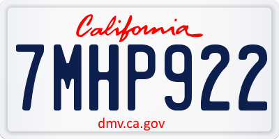 CA license plate 7MHP922