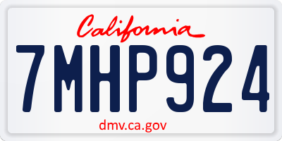 CA license plate 7MHP924