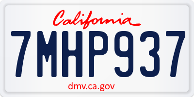 CA license plate 7MHP937