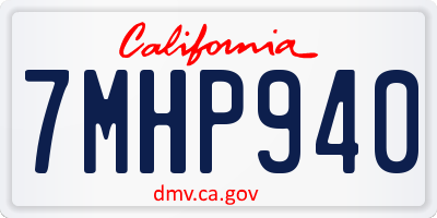CA license plate 7MHP940