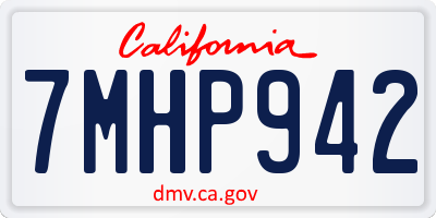 CA license plate 7MHP942
