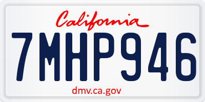 CA license plate 7MHP946