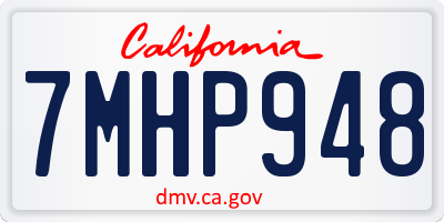 CA license plate 7MHP948