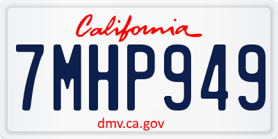 CA license plate 7MHP949