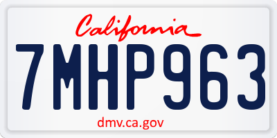 CA license plate 7MHP963