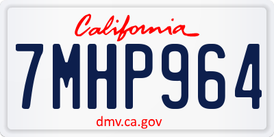 CA license plate 7MHP964