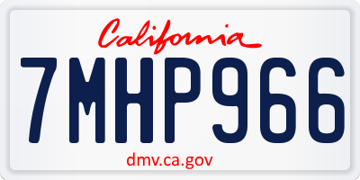 CA license plate 7MHP966