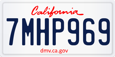CA license plate 7MHP969
