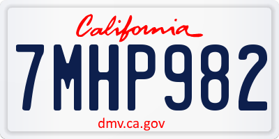 CA license plate 7MHP982