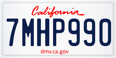 CA license plate 7MHP990