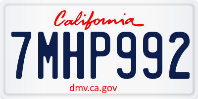 CA license plate 7MHP992