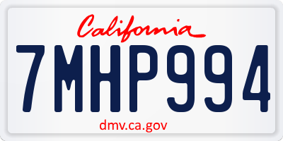 CA license plate 7MHP994