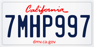 CA license plate 7MHP997