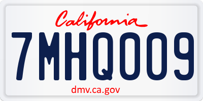 CA license plate 7MHQ009