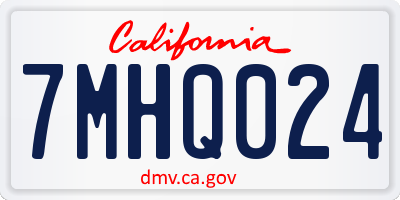 CA license plate 7MHQ024