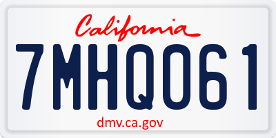 CA license plate 7MHQ061