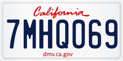 CA license plate 7MHQ069