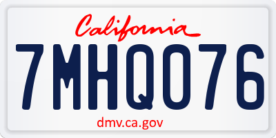 CA license plate 7MHQ076