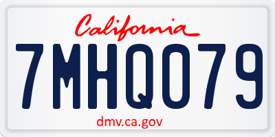 CA license plate 7MHQ079