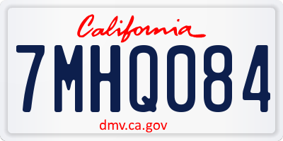 CA license plate 7MHQ084