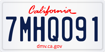 CA license plate 7MHQ091