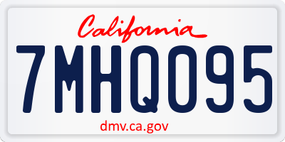 CA license plate 7MHQ095