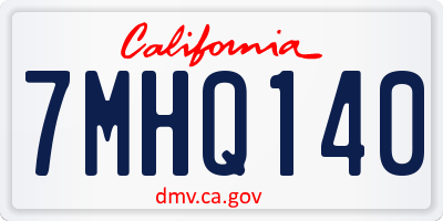 CA license plate 7MHQ140