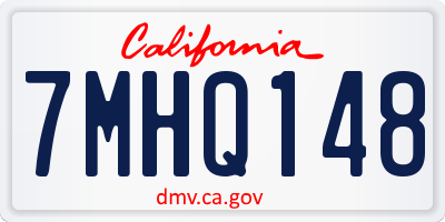 CA license plate 7MHQ148
