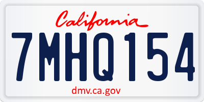 CA license plate 7MHQ154