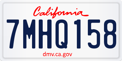 CA license plate 7MHQ158