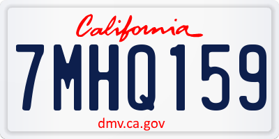 CA license plate 7MHQ159