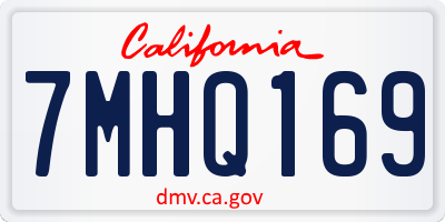CA license plate 7MHQ169