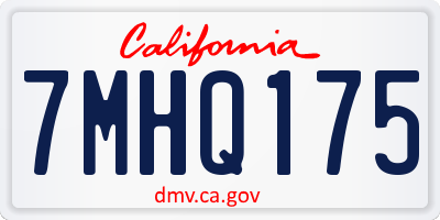 CA license plate 7MHQ175
