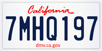 CA license plate 7MHQ197