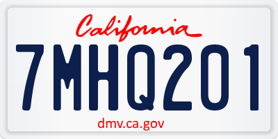 CA license plate 7MHQ201