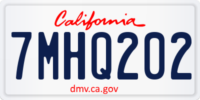 CA license plate 7MHQ202