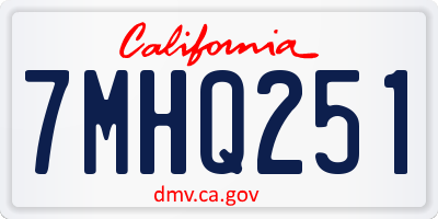 CA license plate 7MHQ251