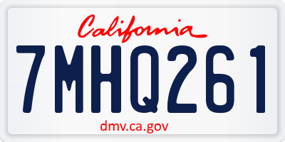 CA license plate 7MHQ261