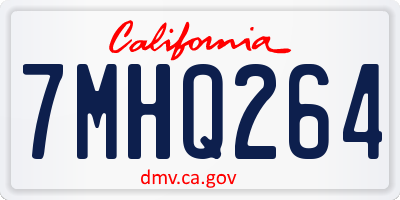 CA license plate 7MHQ264