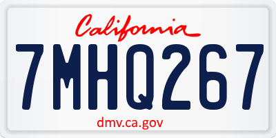 CA license plate 7MHQ267