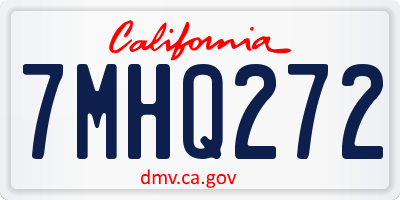 CA license plate 7MHQ272