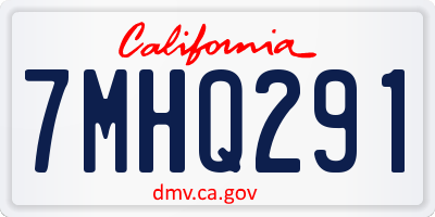 CA license plate 7MHQ291