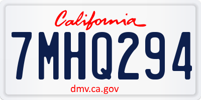 CA license plate 7MHQ294