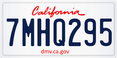 CA license plate 7MHQ295