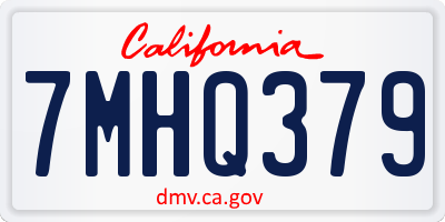CA license plate 7MHQ379