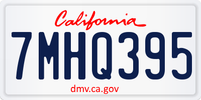 CA license plate 7MHQ395